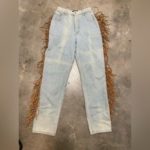 Fringe denim “Cowgirl” inspired depop jeans